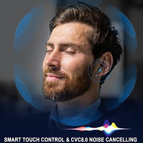 Wireless Earbuds, Bluetooth 5.4 Headphones in Ear with 4 ENC Noise Cancelling Mic, Bluetooth Earbuds 40H Playtime, Ear Buds HiFi Stereo Deep Bass Wireless Earphones, IP7 Waterproof, USB-C Fast Charge — view 5
