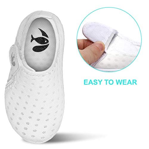JOINFREE Water Shoes for Baby Boys Girls Toddler Summer Slippers Breathable Comfort Barefoot Quick-Dry Aqua Sock Shoes for Beach, Pool & Swimming White HL 18-24 Months — view 3