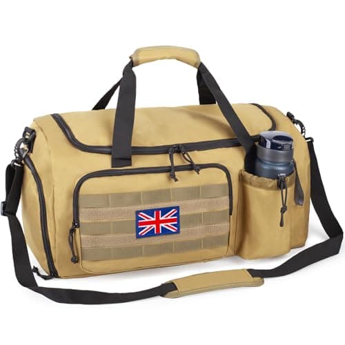 Bunnychic Tactical Gym Bag for Men, 40L Large Duffle Holdall Bag for Travel