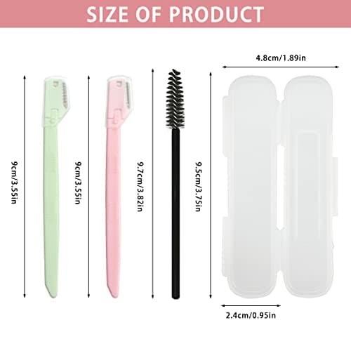 6PCS Face Razor for Women, Dermaplaning Blades Set with 1PCS Eyelash brush — view 2