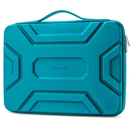 DOMISO 14 inch Laptop Sleeve with Handle Shockproof Waterproof EVA Protective Case for 14" HP Dell Asus Lenovo Laptop, Teal