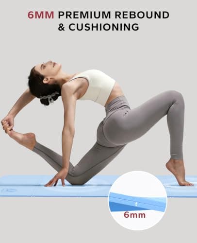 HAPBEAR Foldable Yoga Mat - 183×61cm×6mm, Includes Carry Bag — view 4