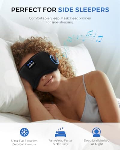 MUSICOZY Cooling Sleep Mask Headphones for Hot&Side Sleepers, 100% Blackout — view 2