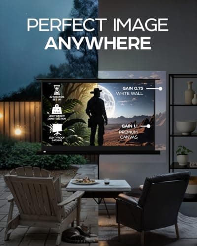PropVue Projector Screen with Stand 60 inch - Indoor and Outdoor Projection Screen for Movie or Office Presentation - 16:9 HD Premium Wrinkle-Free Tripod Screen — view 5