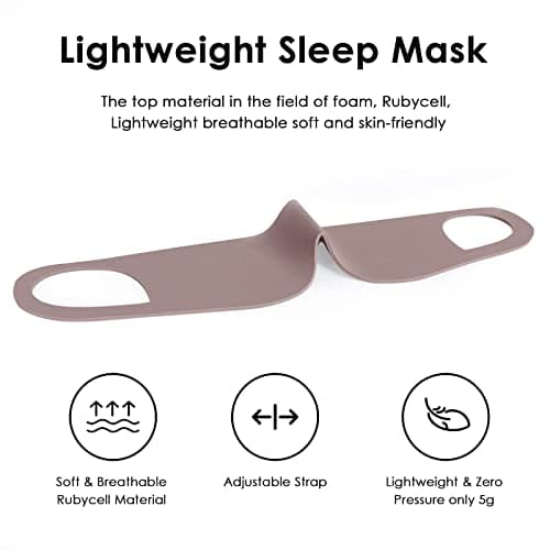 FRESHME Ear Hanging Sleep Mask Blindfold Brown Eye Mask for Side Sleepers — view 2