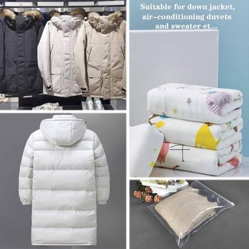 QISF 50 x 60cm Reusable Ziplock Bags for Clothes，30 Pack Large Plastic Hospital Bags，Travel Clothes Storage Bags，Clear Seal Bag Waterproof Luggage Organiser for Down Jackets Sweater (Nonporous) — view 3