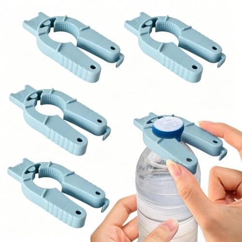 4pcs Multifunctional Plastic Bottle Opener for Arthritic Hands, 3 in 1 Water Bottle Cap Opener and Jar Opener for Weak Hands, Seniors, Elderly, Easy Grip Lid Seal Remover