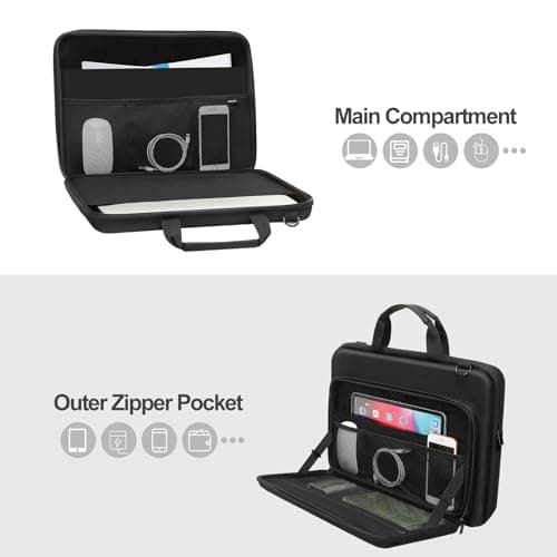 MOSISO Laptop Case 15.6-16 inch, Hard Computer Bag Men Women, Black — view 3