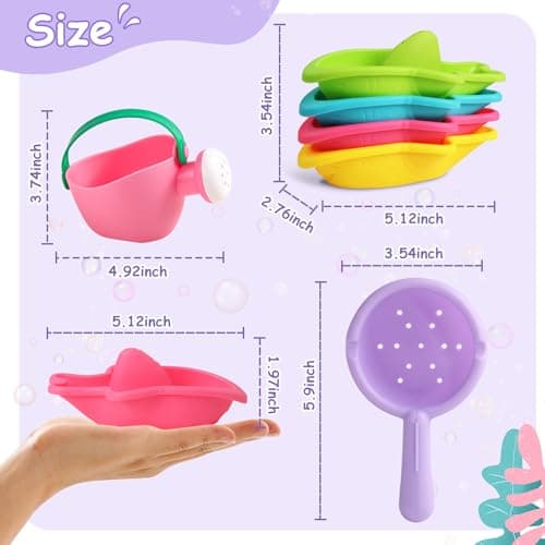 Baby Bath Toys for 1 2 3 Year Olds Toddler, Mould Free Water Play Toys 6PCS — view 6