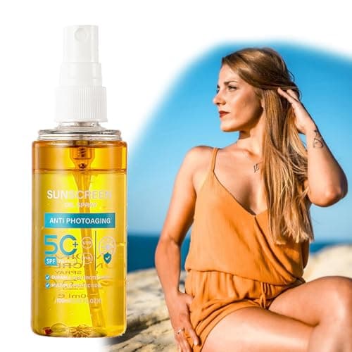 Sunscreen Oil Spray SPF 50, Water-Resistant Sunscreen Spray for Face & Body, Hydrating Travel Size Sunscreen Spray, Non-Greasy Fast-Absorbing for All Skin Types (2pc) — view 2
