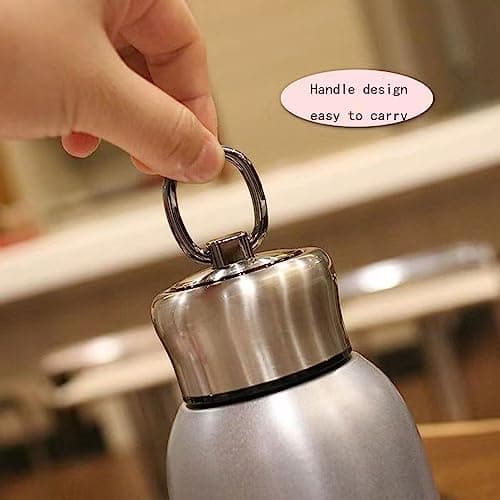 Small Mini Vacuum Insulated Water Bottle Flask for Hot Drink Double Wall Reusable Coffee Cup Thermal Mug, Stainless Steel Travel Mug — view 6