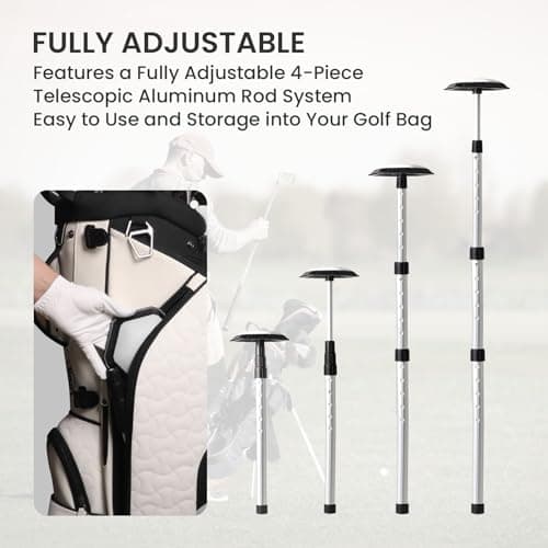 FINGER TEN Golf Club Travel Bag Support Rod Adjustable Protector (White) — view 6