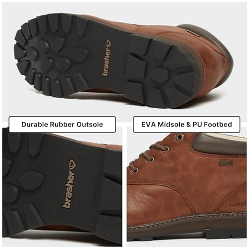 Brasher Men's Country Traveller Waterproof Leather Walking Shoes, Men's Hiking Shoes, Hiking & Outdoor Recreation Footwear, Brown, UK9 — view 5