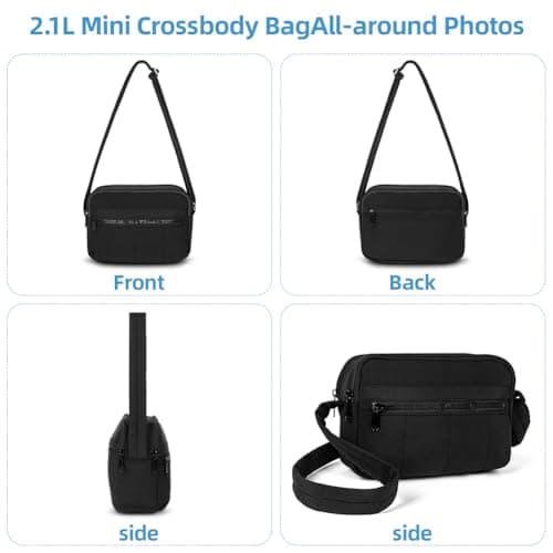 ABOHU Crossbody Bag for Women, Trave Crossbody Purse Puffy Quilted Shoulder Handbag with RFID Blocking Slots, Waterproof Nylon Anti Theft Messenger Bag for Travel Shopping Appointment Daily — view 4