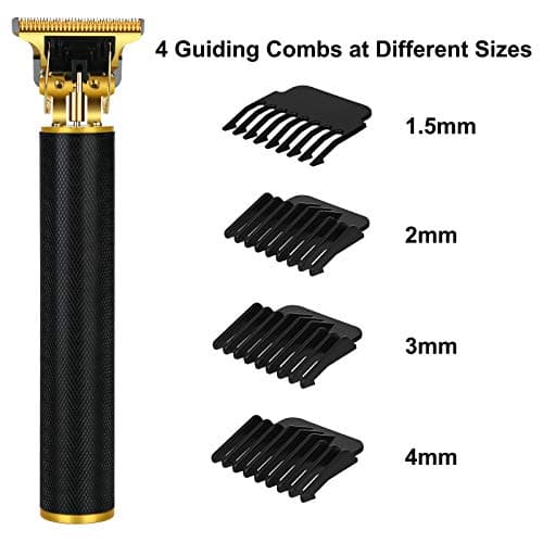 URAQT Cordless Hair Clippers for Men - Electric Beard Trimmer Set, Waterproof Detail Beard Shaver, T-Blade Trimmer Grooming Kit with 4 Guide Combs and 2 Hair Combs — view 3