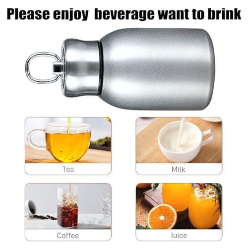 Stainless Steel Mini Vacuum Insulated Insulated Water Bottle for Hot & Cold Drinks, Travel Coffee Cup 10.2oz /300ml (silver) — view 4
