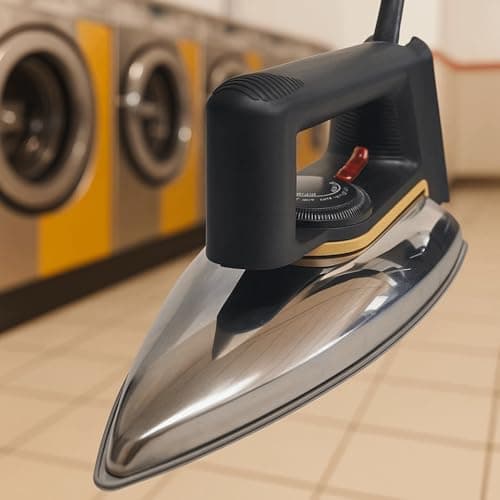 Dry Iron Nonstick Stainless Steel Soleplate – 1000W Traditional Pressing Iron No Steam, Compact 24cm for Home – UK 3-Pin Plug/EU 2-pin(UK,Black) — view 6
