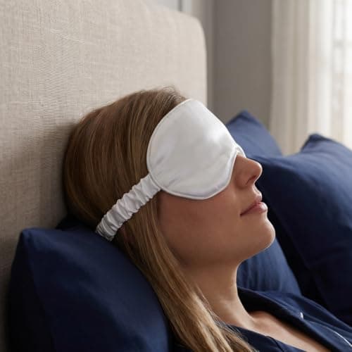 Artibetter Silk Sleep Eye Mask Breathable Comfortable Night Blindfold for Men Women Adjustable Strap Light Blocking Travel Home Use — view 3