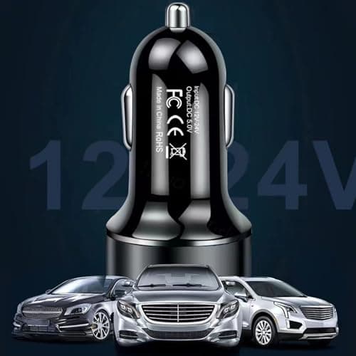 Car Charger - 2-Port Cellphone Charging Device - Auto Charger Adapter | for Drivers Road Trips Long Drives Daily Commute Family Vacations Business Travel Camping SUVs RVs Sedans — view 2