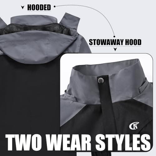 yuyangdpb Mens Waterproof Jacket Lightweight Hooded Raincoat — view 4