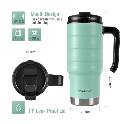 HAUSHOF 700 ML Stainless Steel Vacuum Insulated Travel Mug — view 2