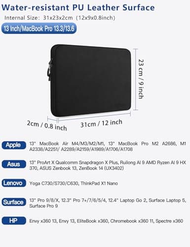 Alfheim 13 Inch Waterproof PU Leather Laptop Sleeve Case — view 2