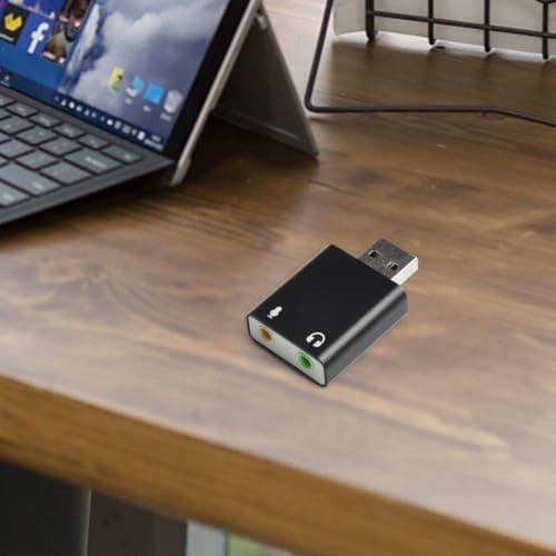 Linhexis USB to 3.5mm Audio Adapter Virtual 7.1 Sound Card(Black) — view 6