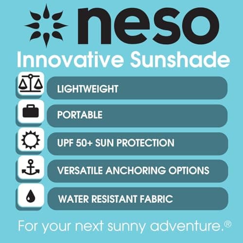 Neso Portable Beach Tent Sun Shelter with Sand Anchor - Lightweight Beach Shade Canopy - Easy Setup for Family Outings - Patented Reinforced Corners - UPF 50+ Sun Protection - 7 x 7ft - Navy — view 4