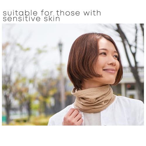 CHARM Organic Cotton Neck Warmer for Women and Men, Light Grey — view 4