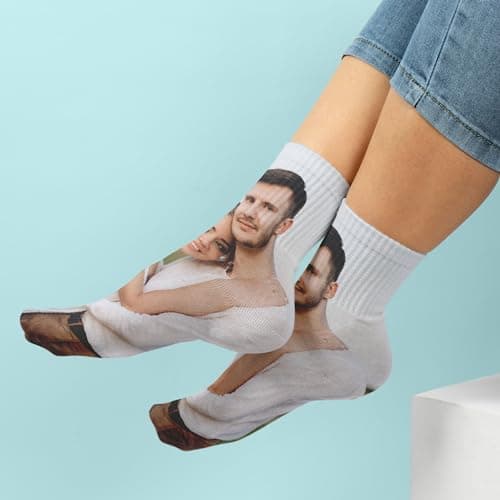 Hippowarehouse Personalised Socks Full Photo Sock Any Image 26.5cm 35cm 40cm custom Funny Gift brother sister — view 4