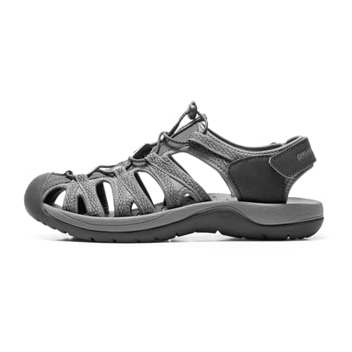 DREAM PAIRS Men Durable Sport Sandals,Black/Dark/Grey,7 — view 5