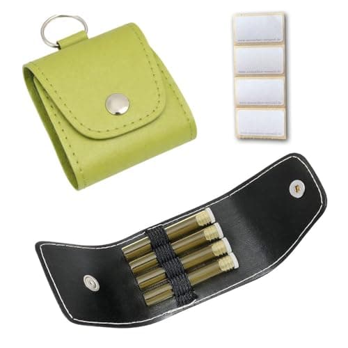 Leather Bag First Aid Kit Emergency 4 loops/Glasses Pale Green with Brown Lenses – (UV Protection) and Labels