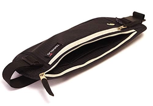RFID Blocking Anti Theft Hidden Unisex Money Passport Holder Airplane Travel Waist Belt Fanny Bag (Black) — view 5
