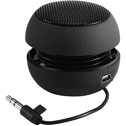 Quystetes Mini Portable Travel Loud Speaker with 3.5mm Audio Cable Low Voltage Built-in Battery Retractable Speaker for