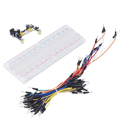 EMUKOEP Breadboard Kit Electric 830 Beginner Tie Points with Starter Cables for Power Supply 12V White — view 5