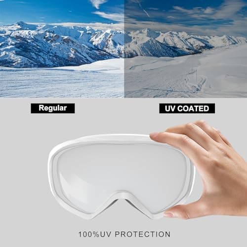 GlaRid OTG Ski Goggles for Men Women Youth, Anti Fog UV Protection, White — view 6