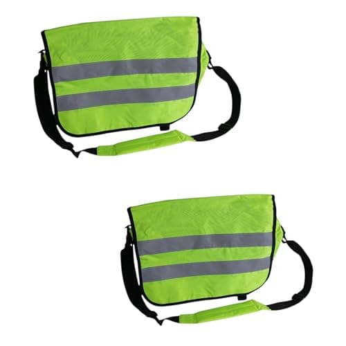 High Visibility Messenger Bag, 43 x 31 x 12 cm, Waterproof, Laptop Compartment, Hi Vis Yellow, Pack of 2, Hi Viz, Reflective, Safety, Work