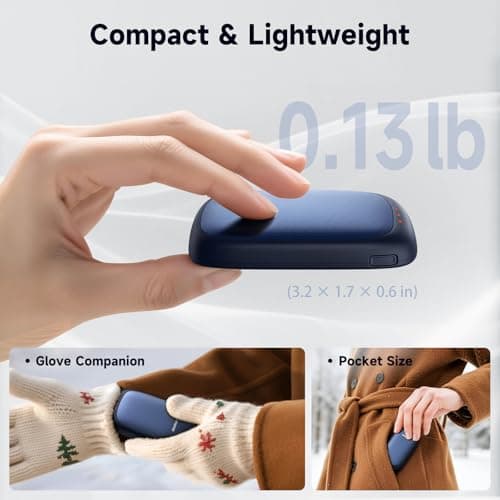 Bearwind Electric Hand Warmers Rechargeable, 2 Pack Magnetic Design, Blue — view 5