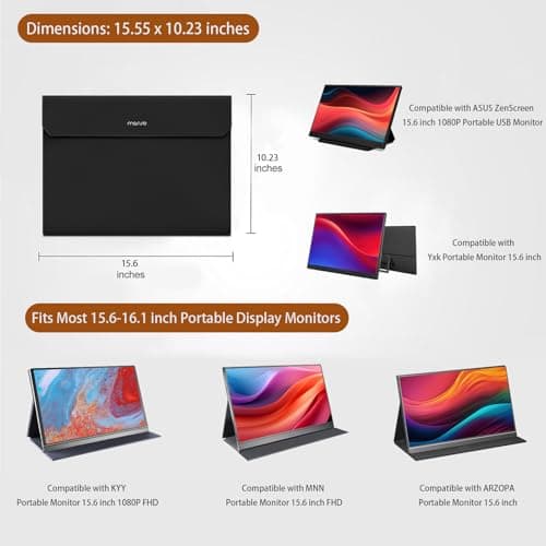MOSISO Portable Monitor Case Sleeve 16.1 inch, Black — view 2