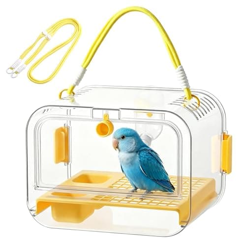 Small Bird Carrier Clear Parakeet Carrying Cage