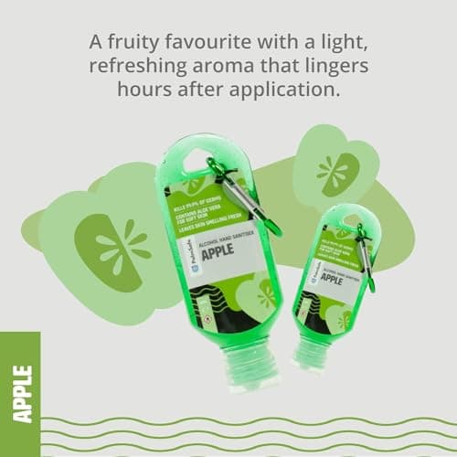 Palm Safe Apple 3 Pack 60ml Anti Bacterial Premium Hand Sanitiser Travel Size Refillable Clip Bottle Quick Drying Non Sticky Extra Moisturising Kills 99.9% of Viruses and Bacteria — view 4