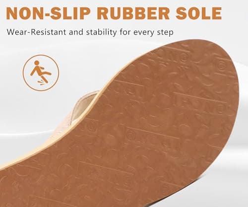 ONCAI Flip Flops Womens Yoga Mat Non-Slip Women's Flip Flops Sandals Summer Beach Slippers With Arch Support Lightweight Eva Sole Khaki Size 5.5 — view 6
