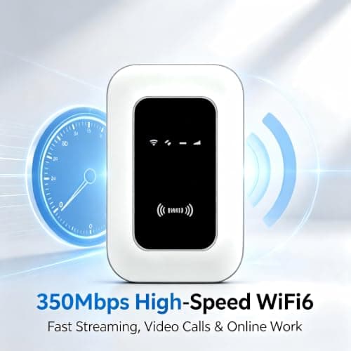 Unlocked 4G/5G WiFi6 Portable MIFI Hotspot,350Mbps Pocket WiFi,Supports Up to 15 Devices,Long Battery for Travel,Camping & Business Trips,Wireless Mobile Modem Router — view 2