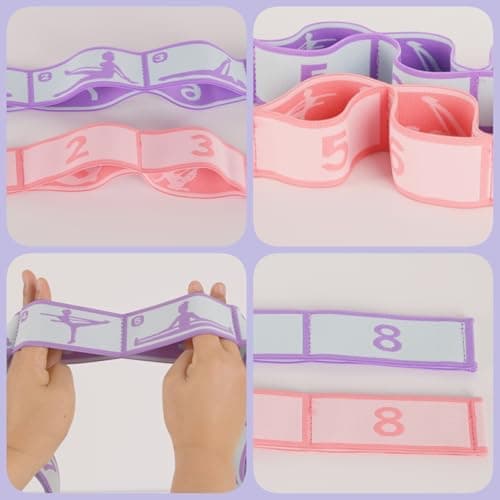CEILIWEN Long Fabric Resistance Bands, Yoga Stretching Bands, Stretch Resistance Bands For Exercise, Stretch Straps for Physical Therapy, Yoga, Pilate, Fitness (2PCS 8 LOOP BANDS) — view 3