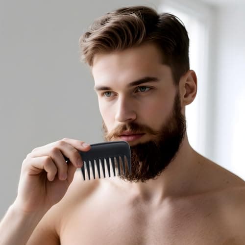 2 Pcs Wide Tooth Comb, Pocket Small Travel Mini Curly Hair Wallet Shower Styling Comb Suitable for Women and Men Straight, Curly, Wet and Dry Hair for Travel and Home Use, Black — view 6