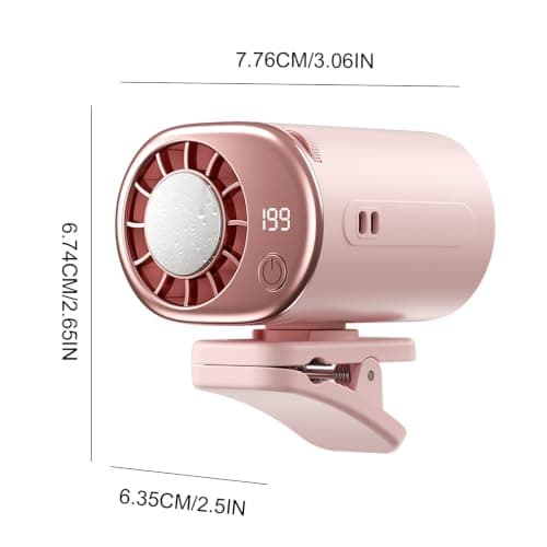 USB Car Clip Cooler Fan with LED Display (Pink) — view 4