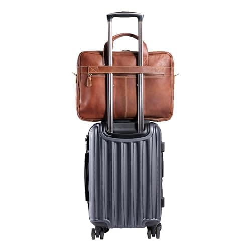 KomalC 16 Inch Leather briefcases Laptop Messenger Bags for Men and Women Best Office Satchel Bag — view 4