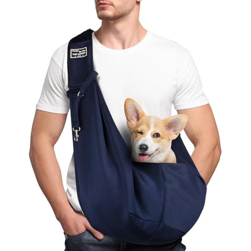 Adiwo Dog Carrier Bag Dog Sling, Reversible Hands-free Puppy Carrier for Small & Medium Dog Cat, Soft Breathable Dog Carrier Slings, Adjustable Shoulder Strap Pet Bag For Outdoor Walking Travel