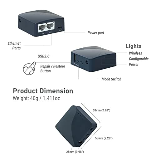 GL.iNet GL-AR300M16 Portable Travel Router,OpenWrt, VPN,2 Ethernet — view 2