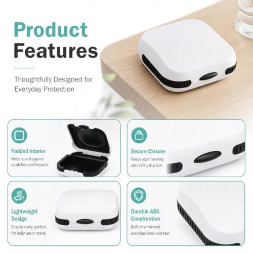 Portable Hearing Aid Case with Shockproof Silicone Cushion — view 3